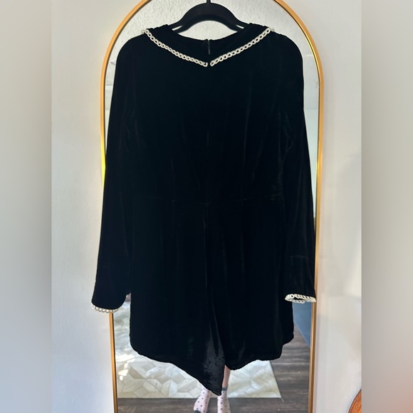 For Love & Lemons Colette Velvet Silk romper sz M - Picture 10 of 12